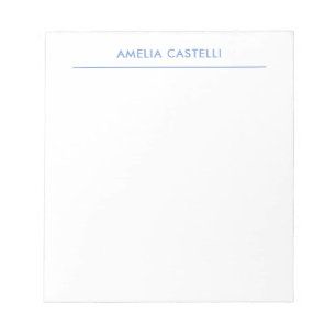 Bloco De Notas Minimalista Profissional Simples Azul Branco
