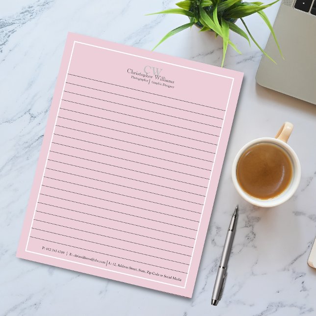 Bloco De Notas Minimalista rosa profissional (Criador carregado)