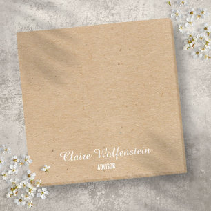 Bloco De Notas Minimalista Rústica Kraft Script Personalizada