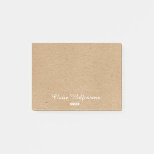 Bloco De Notas Minimalista Rústica Kraft Script Personalizada