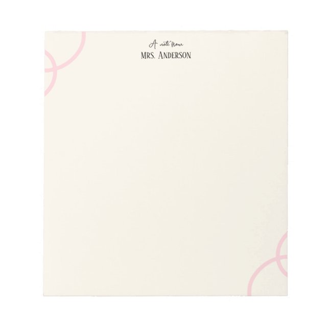 Bloco de Notas Minimalista Simples Boho para Profe (Frente)