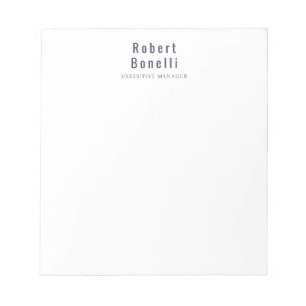 Bloco De Notas Minimalista Simples Branco Moderno Profissional