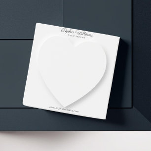 Bloco De Notas Mínimo de coração branco-sombra 3D
