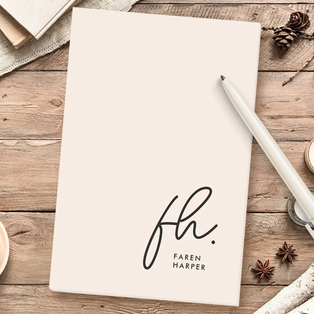 Bloco De Notas Mínimo de Letras Modernas Cor-de-Rosa Escamoteado  (Criador carregado)