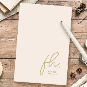 Bloco De Notas Mínimo de Letras Modernas Cor-de-Rosa Escamoteado