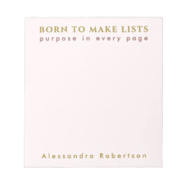 Bloco De Notas Mínimo de Pastel Cor-de-rosa com lista divertida d