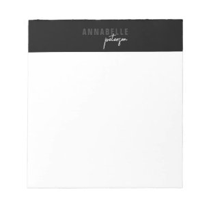Bloco De Notas Mínimo de preto profissional moderno simples