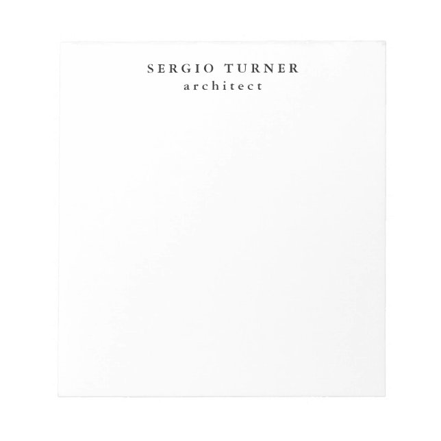 Bloco De Notas Mínimo de tendências profissional (Frente)