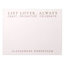 Bloco De Notas Mínimo do Pink do Lover Pastel da Lista de Nomes d