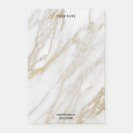 Bloco De Notas Mínimo Dourado Marble Stone Luxury Nome Endereço