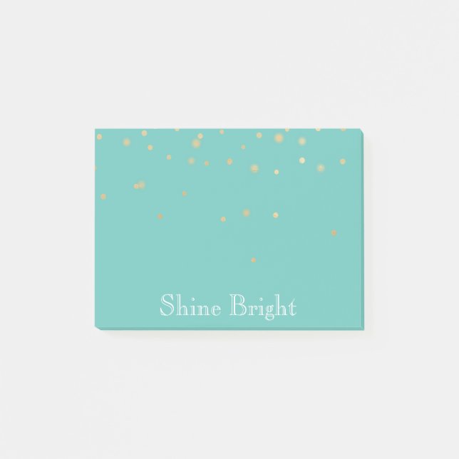 Bloco De Notas Mint Dourado Confetti (Frente)