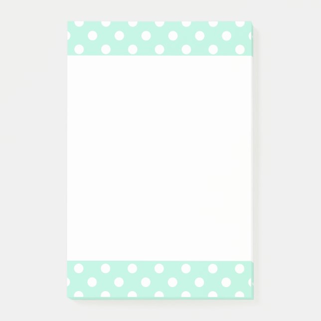 Bloco De Notas Mint green bolinhas Poste-It note pad (Frente)