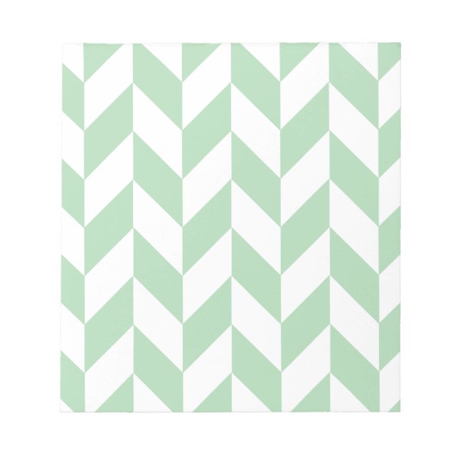 Bloco De Notas Mint Green Herringbone Pattern (Frente)