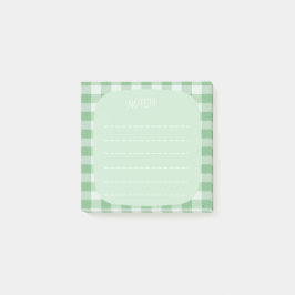 Bloco De Notas Mint Plaid Note Design