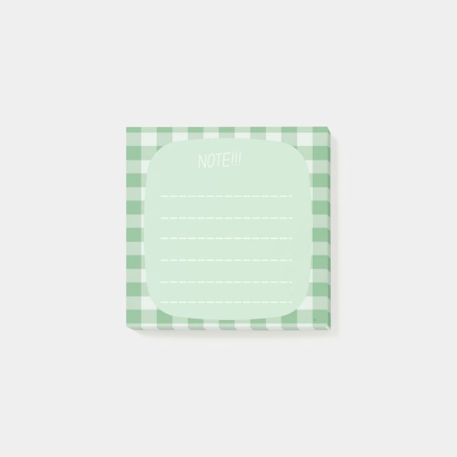 Bloco De Notas Mint Plaid Note Design (Frente)