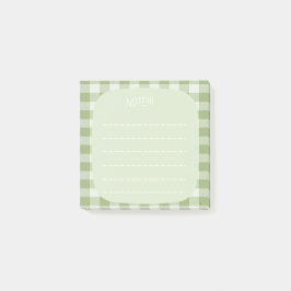 Bloco De Notas Mint Plaid Note Design
