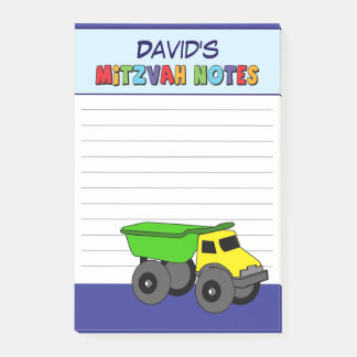 Bloco De Notas Mitzvah de Caminhão Azul Personalizado