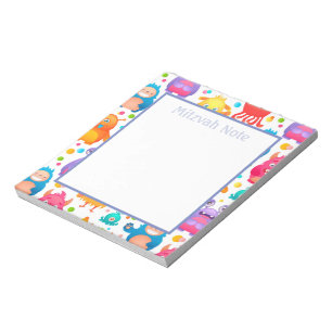 Bloco De Notas Mitzvah Nota Monstros Boys Notepad