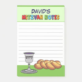 Bloco De Notas Mitzvah Verde Personalizada Infantil