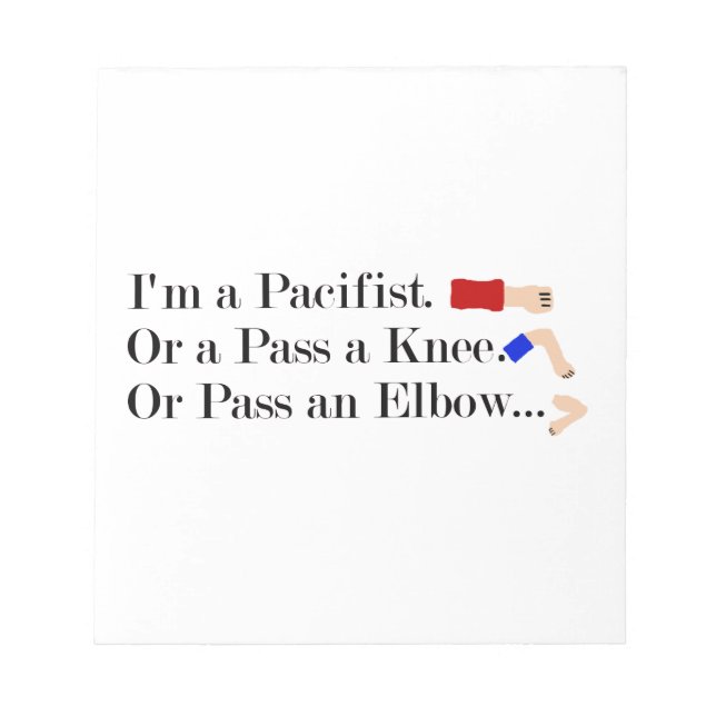 Bloco De Notas MMA Pacifist Humor Design (Frente)