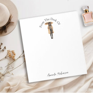 Bloco De Notas Moça Fashionista Personalizada Moderna