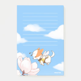 Bloco De Notas Mochi Bee and Flowers Blooming Springy Floral