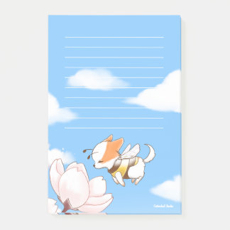 Bloco De Notas Mochi Bee and Flowers Blooming Springy Floral