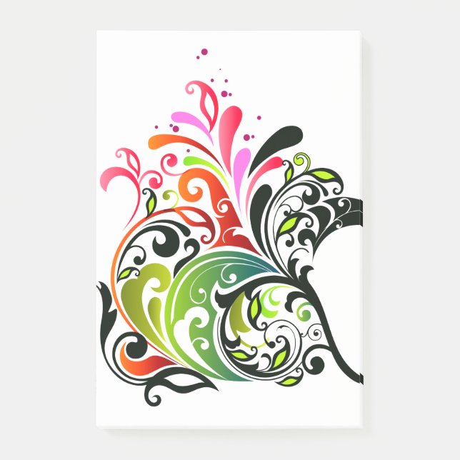 Bloco De Notas Moda Floral Retro Legal Bonita, Cuta (Frente)