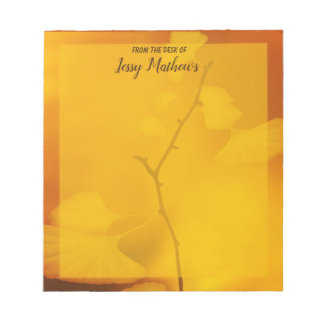 BLOCO DE NOTAS MODELO DE ACRÉSCIMO FLORAL LARANJA MODERNO ELEGANT