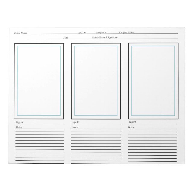 Bloco De Notas Modelo de banda desenhada (Frente)