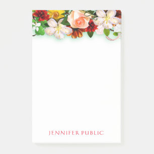 Bloco De Notas Modelo de Buquê para Flor Floral de Aquarela