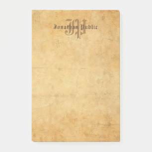 Bloco De Notas Modelo de Elegante de Monograma de Escrita Manual