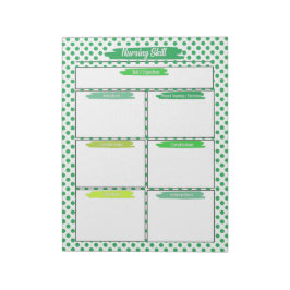 Bloco De Notas Modelo de Enfermagem Verde de Estudantes