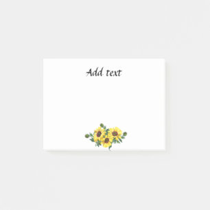 Bloco De Notas modelo de Esquema de Girassol Amarelo bonito
