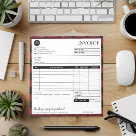 Bloco De Notas Modelo de Fatura Comercial de Borda de Xadrez Míni