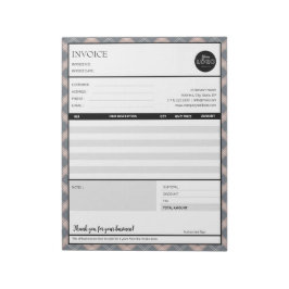 Bloco De Notas Modelo de Fatura Comercial Mínima da Fronteira de