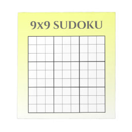 Bloco De Notas Modelo de Grade Sudoku 9x9 de Omã Amarelo
