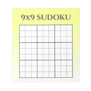 Bloco De Notas Modelo de Grade Sudoku 9x9 de Omã Amarelo