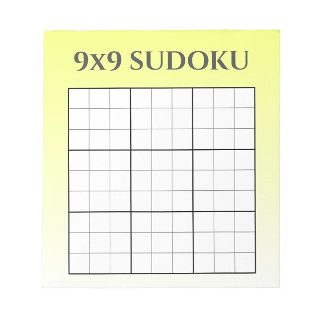 Bloco De Notas Modelo de Grade Sudoku 9x9 de Omã Amarelo (Frente)