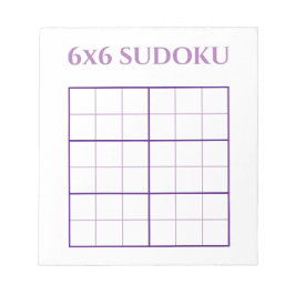 Bloco De Notas Modelo de Grelha Sudoku Branco Simples 6 por 6