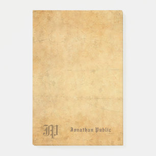 Bloco De Notas Modelo de Monograma Elegante Manuscrito Nostálgico