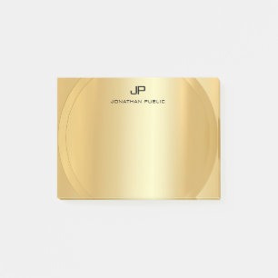 Bloco De Notas Modelo de Monograma Moderno Elegante Dourado