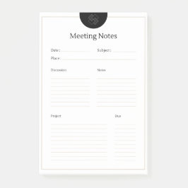Bloco De Notas Modelo de Notas de Reunião Eficientes