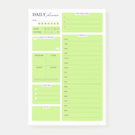 Bloco De Notas Modelo de planejador diário minimalista em verde l