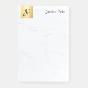 Bloco De Notas Modelo Elegante Minimalista Moderno Dourado E Marb