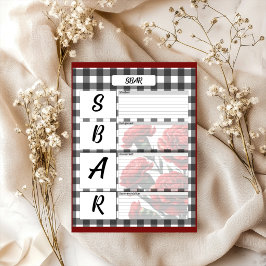 Bloco De Notas Modelo Floral Preto e Branco_ SBAR
