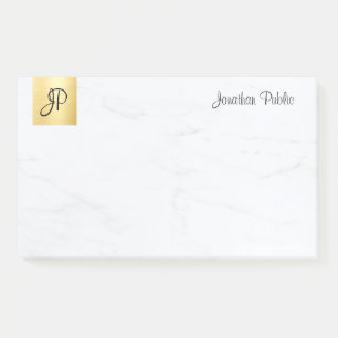 Bloco De Notas Modelo Minimalista Moderno Dourado E Marble Elegan