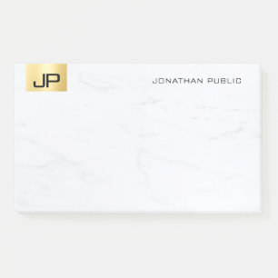 Bloco De Notas Modelo Simples Moderno Dourado E Marble Elegante