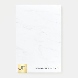 Bloco De Notas Modelo Simples Moderno, Elegante Dourado E Marble