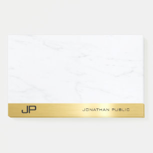 Bloco De Notas Modelo Simples Moderno, Elegante Dourado E Marble